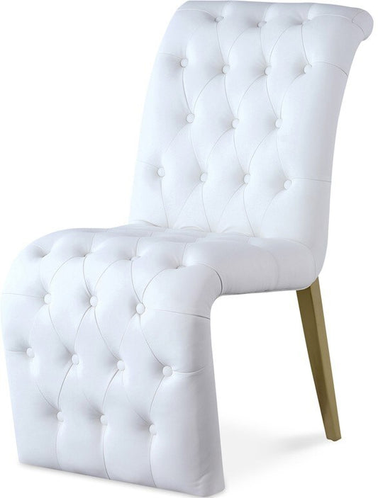 Meridian Furniture - Curve White Vegan Leather Dining Chair (Set of 2) - 920White-C veiw 1