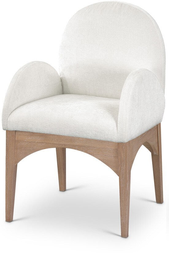 Meridian Furniture - Waldorf Cream Chenille Fabric Dining Chair - 377Cream-AC veiw 1