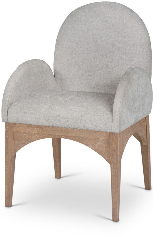 Meridian Furniture - Waldorf Grey Chenille Fabric Dining Chair - 377Grey-AC veiw 1