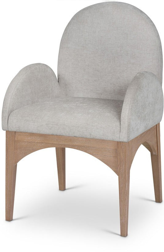 Meridian Furniture - Waldorf Grey Chenille Fabric Dining Chair - 377Grey-AC veiw 1