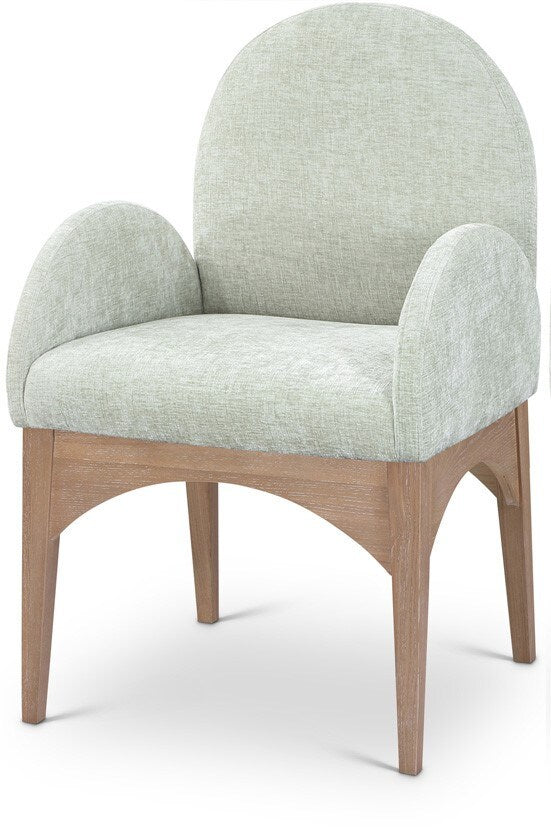 Meridian Furniture - Waldorf Mint Chenille Fabric Dining Chair - Blue