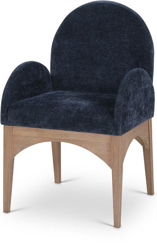 Meridian Furniture - Waldorf Navy Chenille Fabric Dining Chair - 377Navy-AC veiw 1