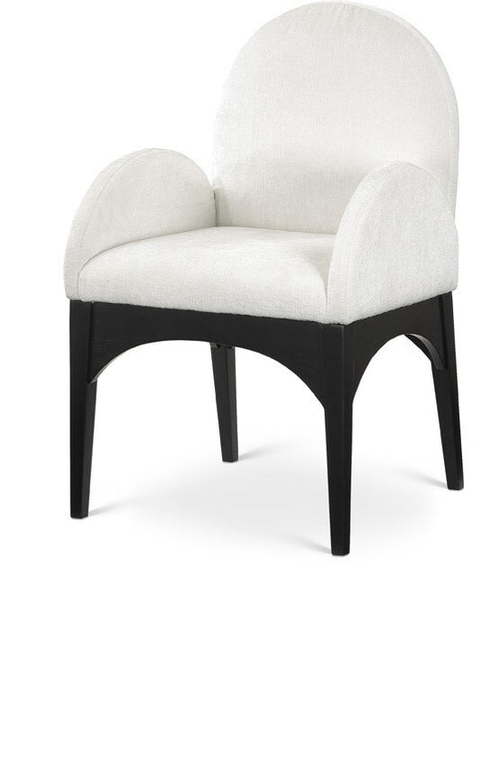 Meridian Furniture - Waldorf Cream Chenille Fabric Dining Chair - 378Cream-AC veiw 1