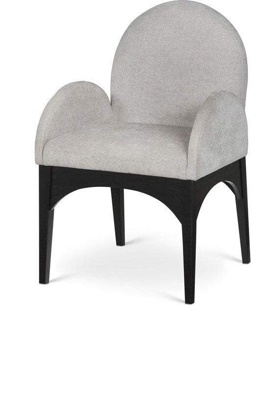 Meridian Furniture - Waldorf Grey Chenille Fabric Dining Chair - 378Grey-AC veiw 1
