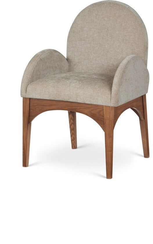 Meridian Furniture - Waldorf Beige Chenille Fabric Dining Chair - 379Beige-AC veiw 1