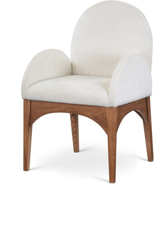 Meridian Furniture - Waldorf Cream Chenille Fabric Dining Chair - 379Cream-AC veiw 1