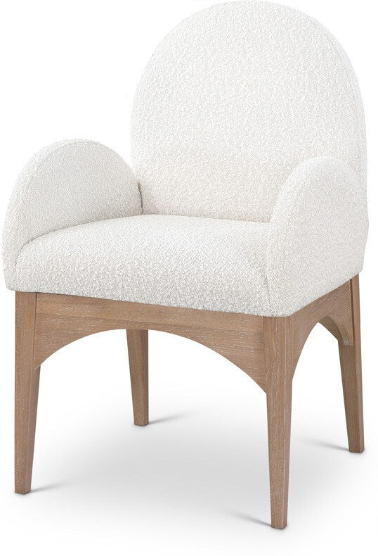 Meridian Furniture - Waldorf Cream Boucle Fabric Dining Chair - 380Cream-AC veiw 1
