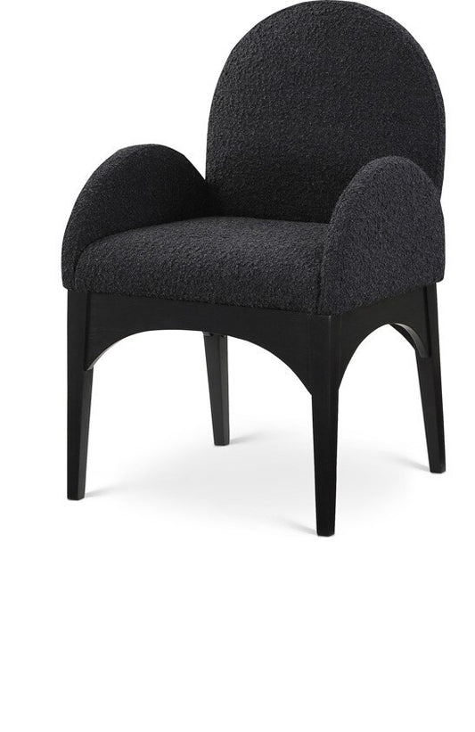 Meridian Furniture - Waldorf Black Boucle Fabric Dining Chair - 381Black-AC veiw 1