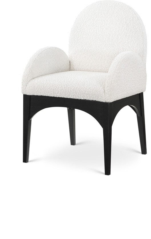 Meridian Furniture - Waldorf Cream Boucle Fabric Dining Chair - 381Cream-AC veiw 1