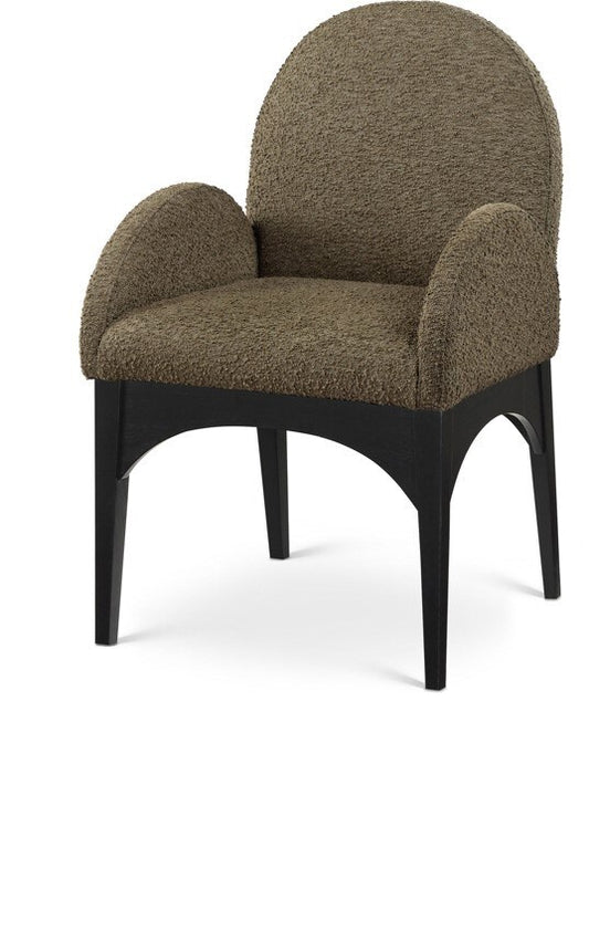 Meridian Furniture - Waldorf Olive Boucle Fabric Dining Chair - 381Olive-AC veiw 1