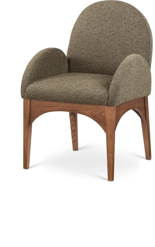 Meridian Furniture - Waldorf Olive Boucle Fabric Dining Chair - 382Olive-AC veiw 1