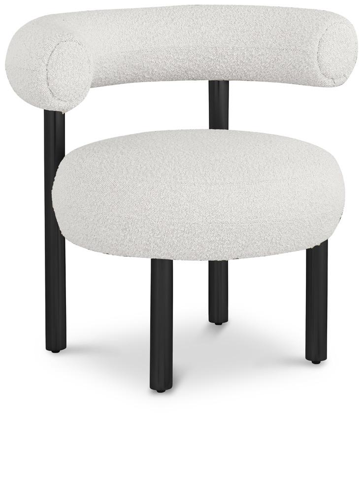 Meridian Furniture - Bordeaux Cream Boucle Fabric Accent Chair - 495Cream veiw 1