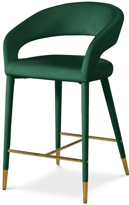 Meridian Furniture - Destiny Green Velvet Stool - 540Green-C veiw 1