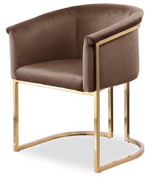 Meridian Furniture - Tierra Brown Velvet Dining Chair - 758Brown-C veiw 1