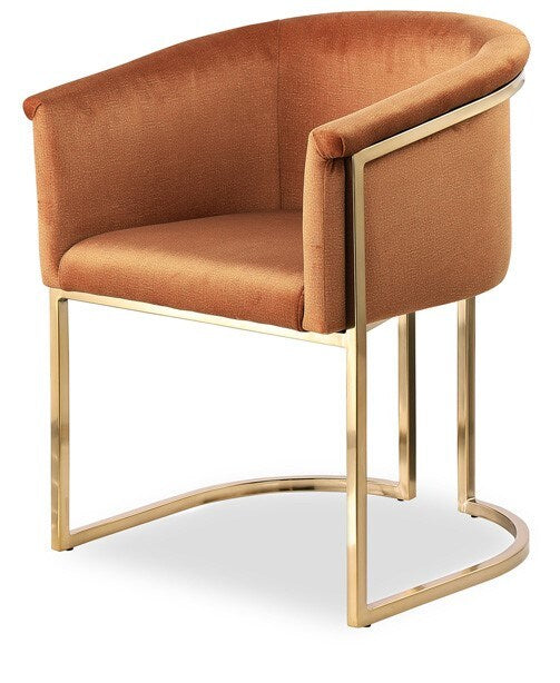 Meridian Furniture - Tierra Cognac Velvet Dining Chair - 758Cognac-C veiw 1