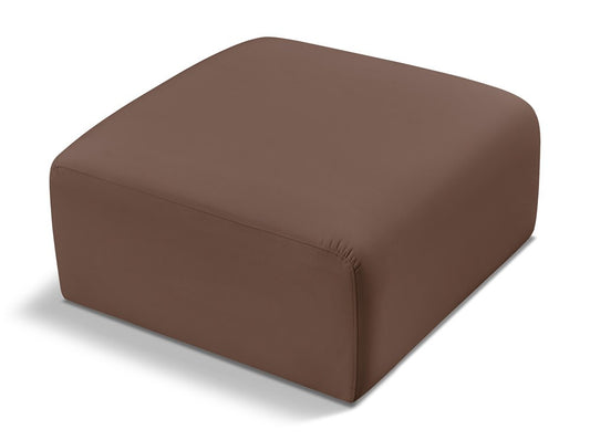 Meridian Furniture - Arc Brown Vegan Leather Ottoman - 101Brown-Ott veiw 1