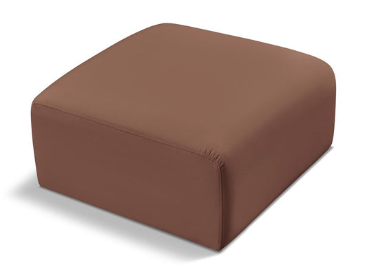 Meridian Furniture - Arc Cognac Vegan Leather Ottoman - 101Cognac-Ott veiw 1