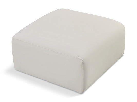 Meridian Furniture - Arc Cream Vegan Leather Ottoman - 101Cream-Ott veiw 1