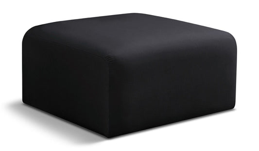 Meridian Furniture - Arc Black Velvet Ottoman - 103Black-Ott veiw 1