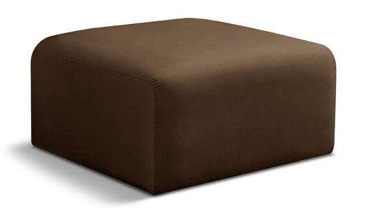 Meridian Furniture - Arc Brown Velvet Ottoman - 103Brown-Ott veiw 1