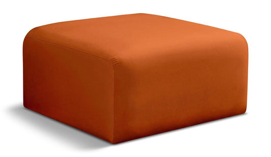 Meridian Furniture - Arc Cognac Velvet Ottoman - 103Cognac-Ott veiw 1
