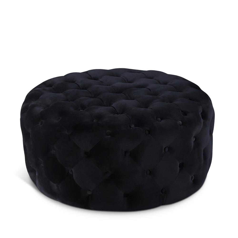 Meridian Furniture - Addison Black Velvet Ottoman/Bench - 122Black veiw 1