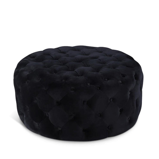 Meridian Furniture - Addison Black Velvet Ottoman/Bench - 122Black veiw 1