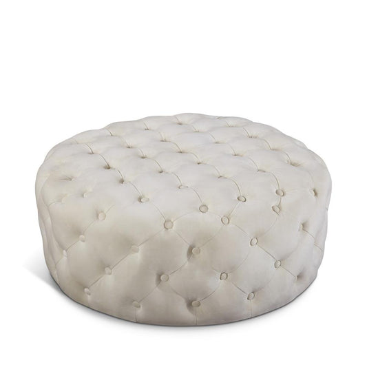 Meridian Furniture - Addison Cream Velvet Ottoman/Bench - 122Cream veiw 1