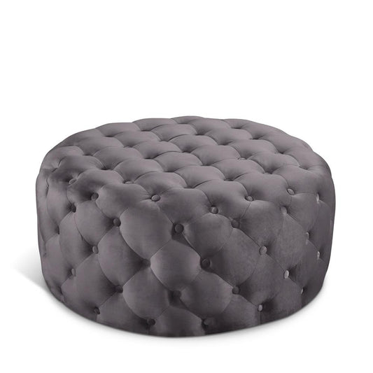 Meridian Furniture - Addison Grey Velvet Ottoman/Bench - 122Grey veiw 1
