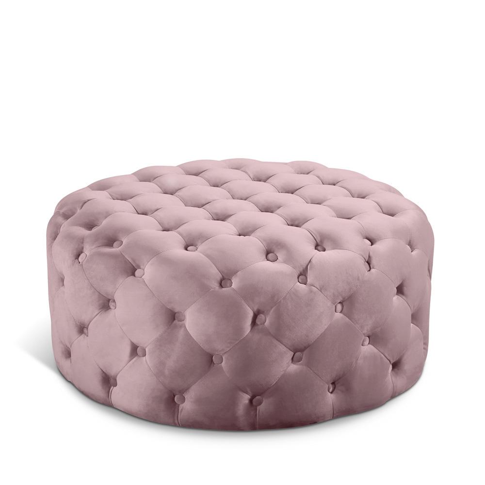Meridian Furniture - Addison Pink Velvet Ottoman/Bench - 122Pink veiw 1