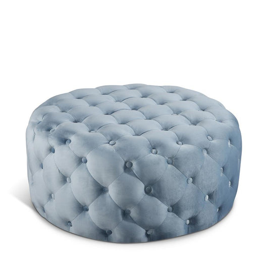 Meridian Furniture - Addison Sky Blue Velvet Ottoman/Bench - 122SkyBlu veiw 1