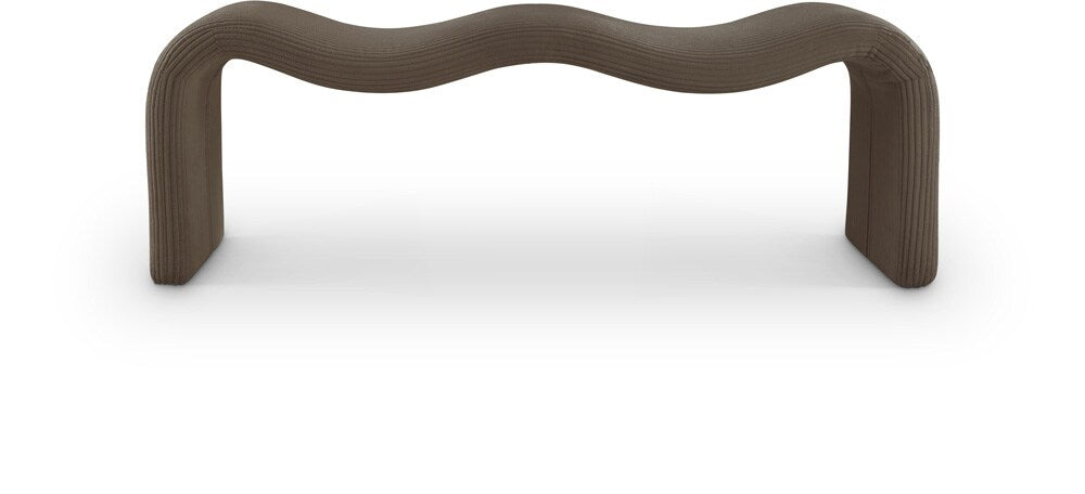 Meridian Furniture - Willow Brown Corduroy Fabric Bench - 22097Brown veiw 1