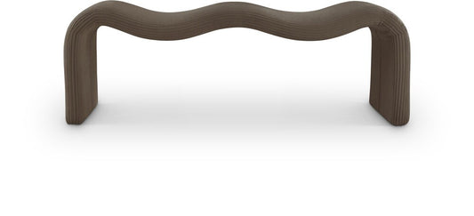 Meridian Furniture - Willow Brown Corduroy Fabric Bench - 22097Brown veiw 1