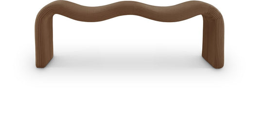 Meridian Furniture - Willow Saddle Corduroy Fabric Bench - 22097Saddle veiw 1