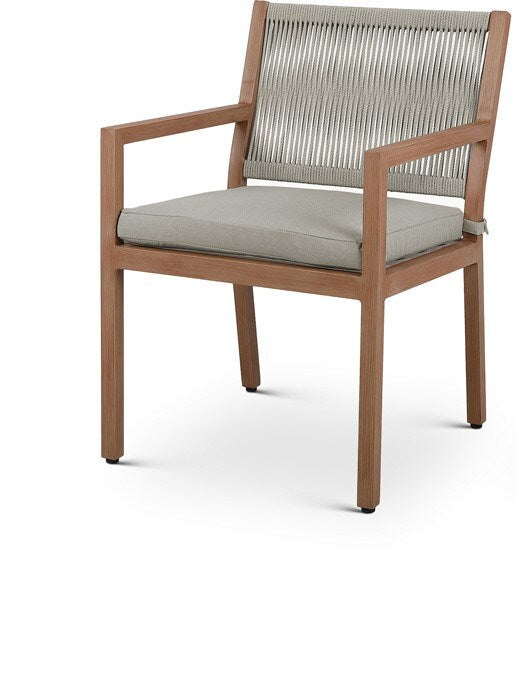 Meridian Furniture - Maui Grey Water Resistant Fabric Outdoor Patio Dining Arm Chair (Set of 2) - 362Grey-AC veiw 1