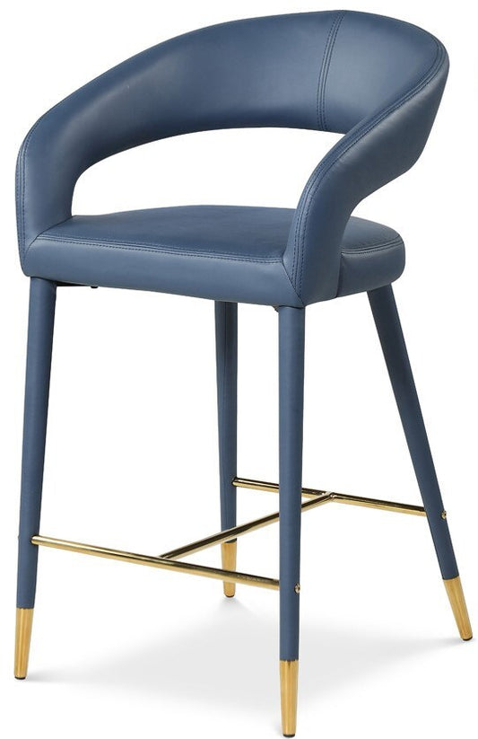 Meridian Furniture - Destiny Navy Vegan Leather Stool - 541Navy-C veiw 1