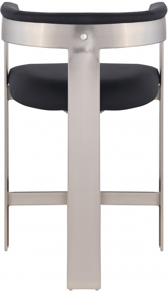 Meridian Furniture - Romeo Black Vegan Leather Counter Stool (Set of 2) - 738Black-C veiw 2