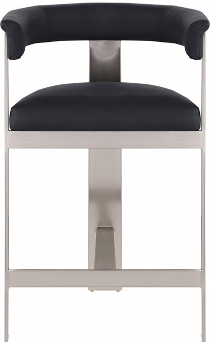 Meridian Furniture - Romeo Black Vegan Leather Counter Stool (Set of 2) - 738Black-C veiw 3