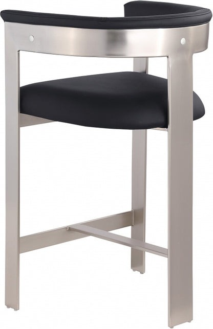 Meridian Furniture - Romeo Black Vegan Leather Counter Stool (Set of 2) - 738Black-C veiw 5