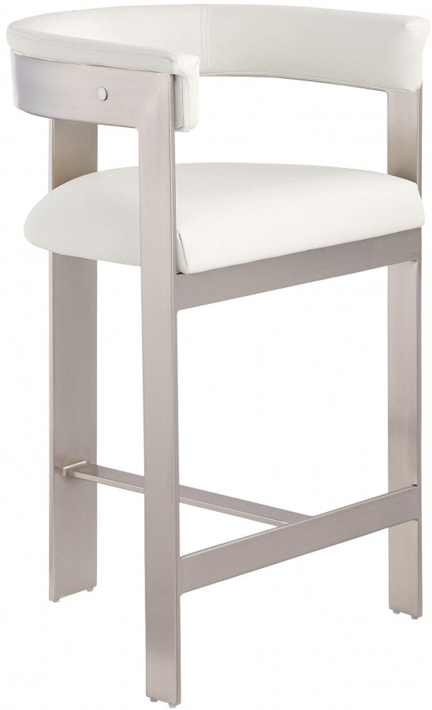 Meridian Furniture - Romeo Cream Vegan Leather Counter Stool (Set of 2) - 738Cream-C veiw 1