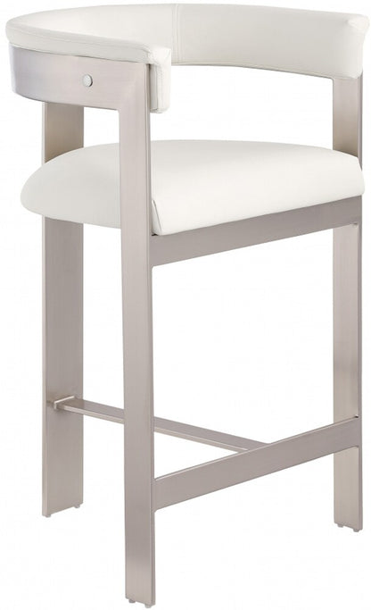 Meridian Furniture - Romeo Cream Vegan Leather Counter Stool (Set of 2) - 738Cream-C veiw 1