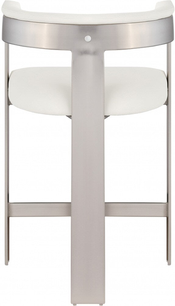 Meridian Furniture - Romeo Cream Vegan Leather Counter Stool (Set of 2) - 738Cream-C veiw 2