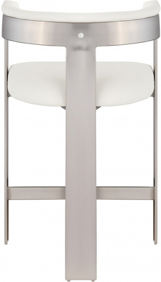 Meridian Furniture - Romeo Cream Vegan Leather Counter Stool (Set of 2) - 738Cream-C veiw 2