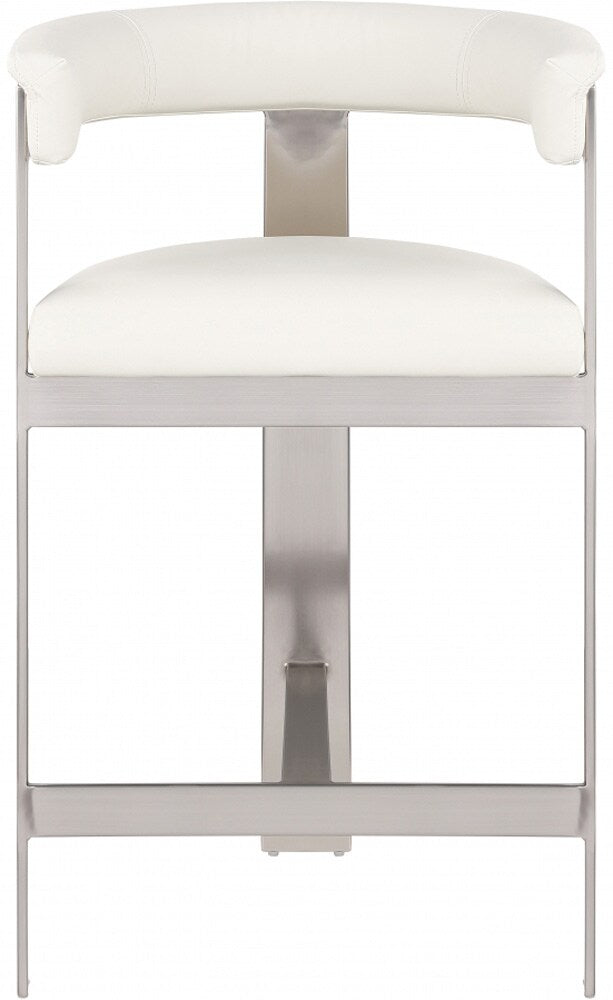 Meridian Furniture - Romeo Cream Vegan Leather Counter Stool (Set of 2) - 738Cream-C veiw 3