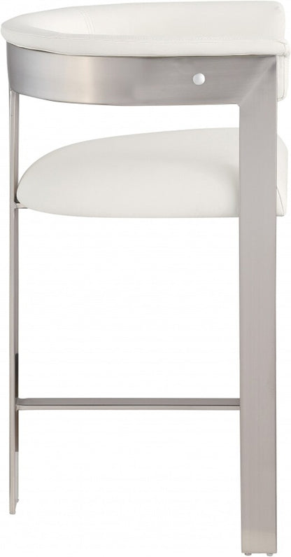 Meridian Furniture - Romeo Cream Vegan Leather Counter Stool (Set of 2) - 738Cream-C veiw 4