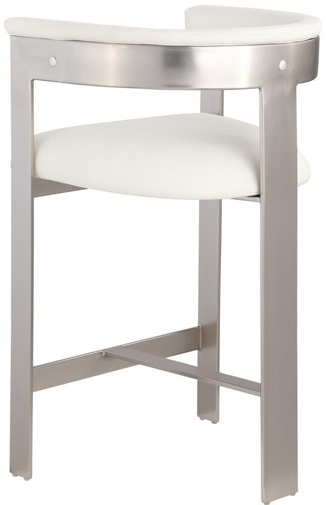 Meridian Furniture - Romeo Cream Vegan Leather Counter Stool (Set of 2) - 738Cream-C veiw 5