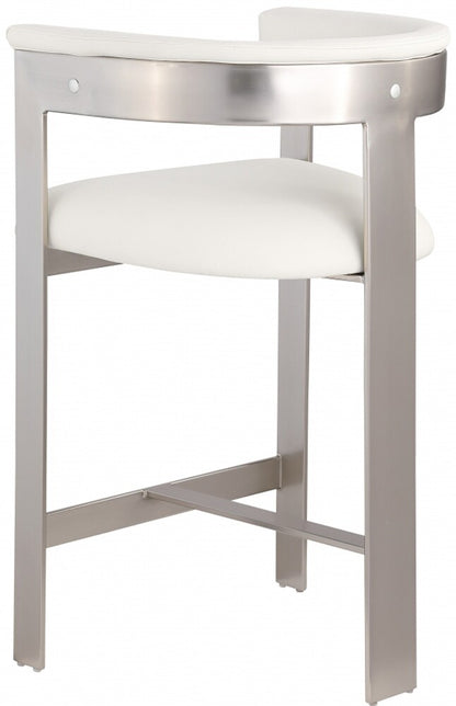 Meridian Furniture - Romeo Cream Vegan Leather Counter Stool (Set of 2) - 738Cream-C veiw 5
