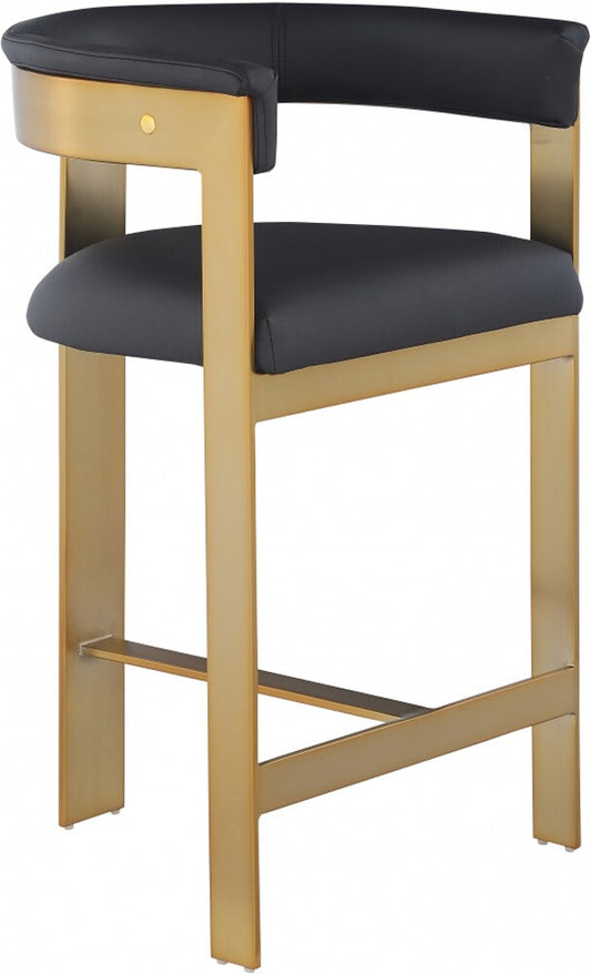 Meridian Furniture - Romeo Black Vegan Leather Counter Stool (Set of 2) - 875Black-C veiw 1