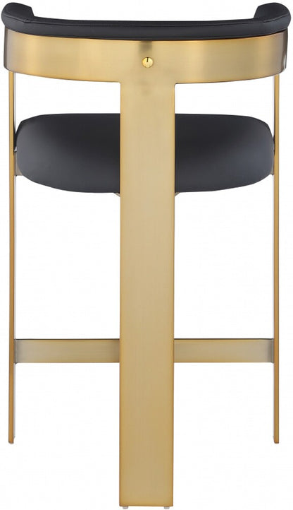 Meridian Furniture - Romeo Black Vegan Leather Counter Stool (Set of 2) - 875Black-C veiw 2