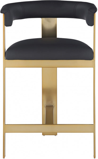 Meridian Furniture - Romeo Black Vegan Leather Counter Stool (Set of 2) - 875Black-C veiw 3